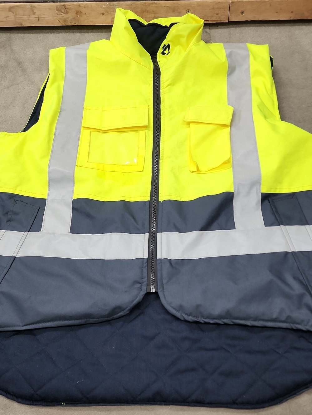 2W High-Visibility Yellow & Navy Work Safety Reversible Vest